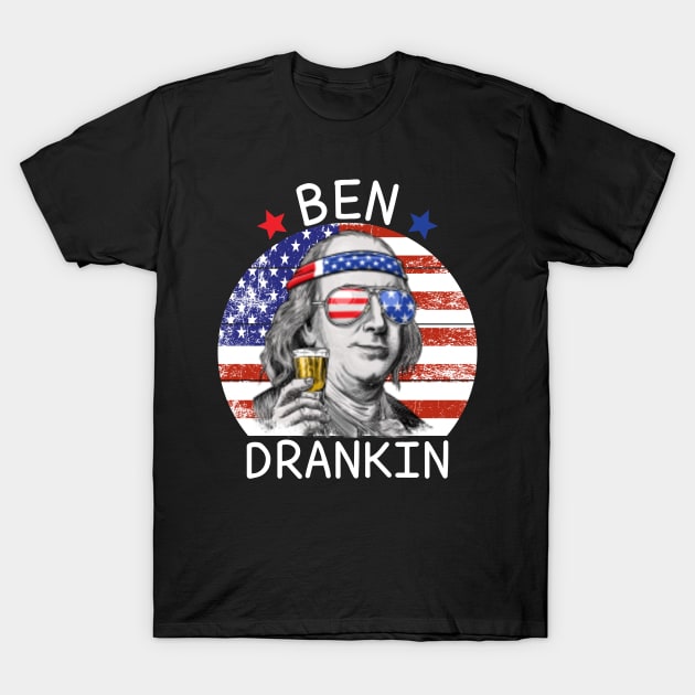 Ben Drankin 4th of July Vintage T-Shirt by DragonTees